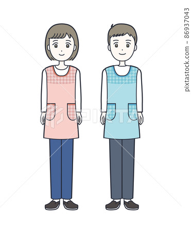 Illustration material of a young nursery teacher's male and female set Illustration material of a young nursery teacher's male and female set 86937043