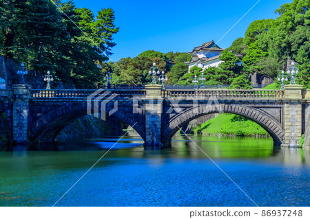 [Urban scenery of Tokyo] Scenery around the Imperial Palace (Nijubashi) 86937248