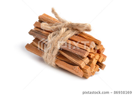 Santalum or santalwood sticks. Isolated on white baclground. Santalum or santalwood sticks. Isolated on white baclground. 86938169