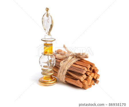 Santalum or santalwood sticks. Isolated on white baclground. Santalum or santalwood sticks. Isolated on white baclground. 86938170