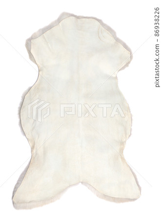 White sheep skin back side isolated on white background 86938226