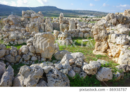 Malta's Ancient Megalithic Temple Ta Hajurat Ruins 86938787