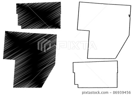 Fayette and Fulton County, Ohio State (U.S. county, United States of America, USA, U.S., US) map vector illustration, scribble sketch map 86939456