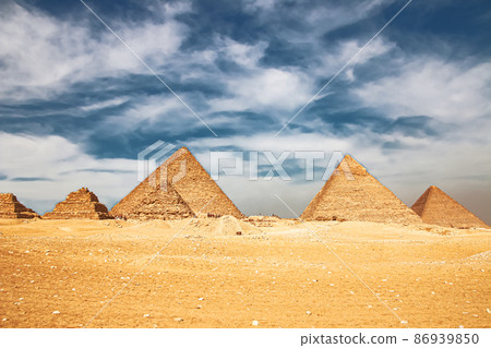 Ancient Great Pyramids at Giza, Cairo, Egypt 86939850