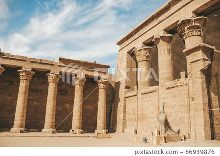 The ruins of the ancient temple of Horus in Edfu, Egypt 86939876