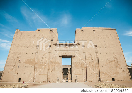 The ruins of the ancient temple of Horus in Edfu, Egypt The ruins of the ancient temple of Horus in Edfu, Egypt 86939881