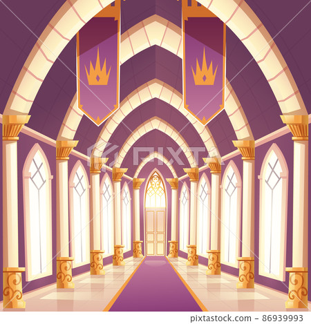 Palace hall, castle column empty corridor interior Palace hall, castle column empty corridor interior 86939993