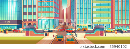 City roads intersection cartoon vector background City roads intersection cartoon vector background 86940102