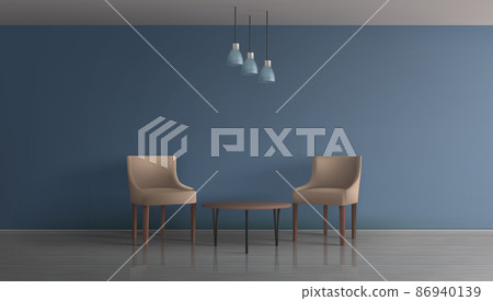 Hotel lunge area interior realistic vector mock 86940139