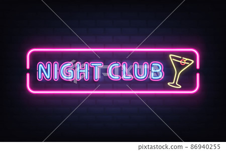 Night club, cocktail bar neon signboard vector 86940255