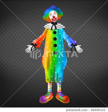 Clown in circus, party man, funny jester character 86940320