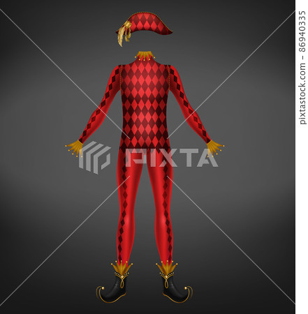 Harlequin costume isolated on black background 86940335