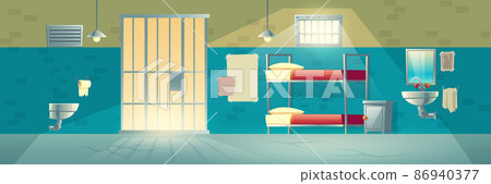 Interior of prison, dungeon room for prisoners 86940377