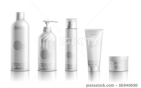 Cosmetics products packaging realistic vector set 86940690