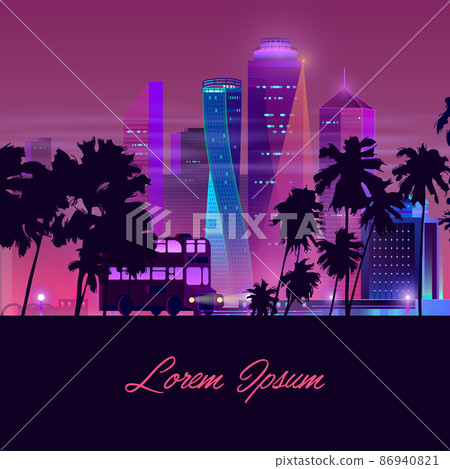 Modern city futuristic architecture vector banner Modern city futuristic architecture vector banner 86940821