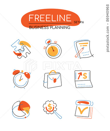 Business planning - modern line design style icons set Business planning - modern line design style icons set 86940968