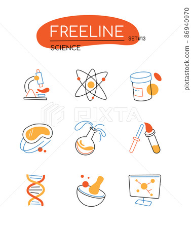 Science - modern line design style icons set 86940970