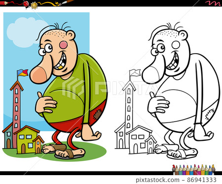 cartoon giant fantasy character coloring book page cartoon giant fantasy character coloring book page 86941333