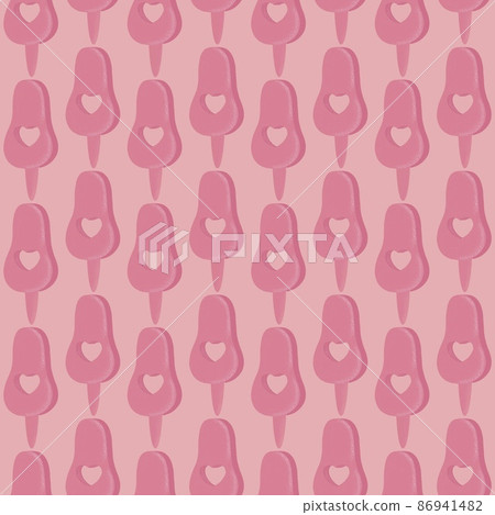 A pattern of favorite popsicle ice cream strawberry flavor on a pink background. A pattern of favorite popsicle ice cream strawberry flavor on a pink background. 86941482