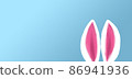 Easter bunny ears banner. Left copy space.  86941936