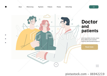 Doctor and patients - medical insurance web template Doctor and patients - medical insurance web template 86942219