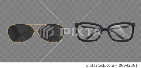 Broken eyeglasses and sunglasses, goggles set Broken eyeglasses and sunglasses, goggles set 86942361