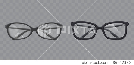 Eyeglasses with shattered glass realistic vector 86942380