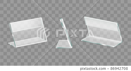 Table display acrylic holders realistic vector set Table display acrylic holders realistic vector set 86942708