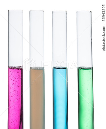 Laboratory test tubes with colorful reagents. Medical research concept. 86943295