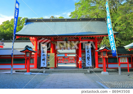 [和歌山縣] 熊野速玉大社（熊野稻荷神社） 晴空下的神社 86943508