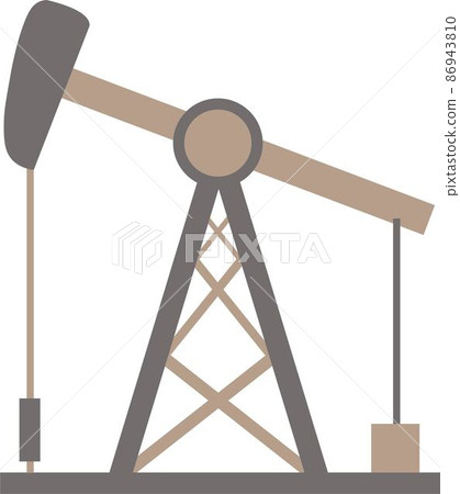 Single brown and grey Oil rig isolated on white 86943810