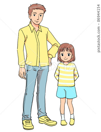 爸爸和女兒的插圖 86944154