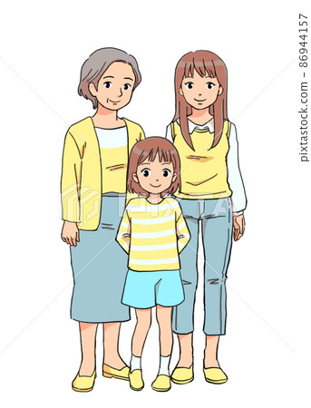 Illustration of 3 generations of female 86944157