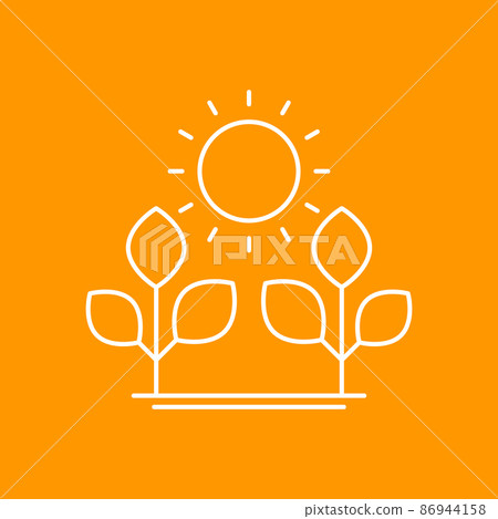 photosynthesis icon, line vector art 86944158