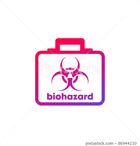 biohazard box, bag icon, vector 86944210