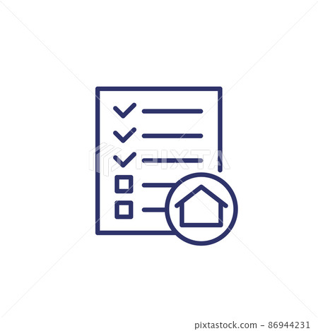 house project line icon on white house project line icon on white 86944231