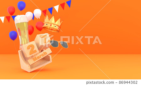 King's Day Celebrate Podium 3d rendering., King's Birthday in the Netherlands. 86944302