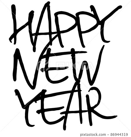 Happy new year.Vector lettering illustration. 86944319