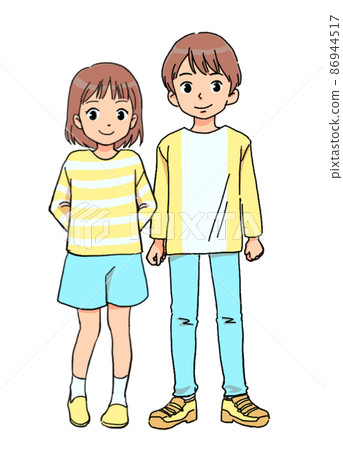 男孩和女孩的例證 男孩和女孩的例證 86944517