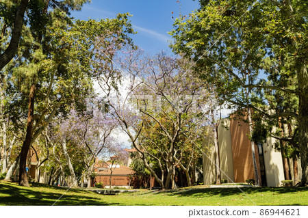 Sunny view of the campus of the University of Southern California 86944621