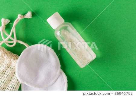 Rice water skin care product and eco friendly accessories . Holistic beauty concept, fermented beauty care trend 86945792