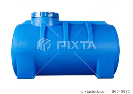 Huge plastic tank for water isolated on white 86945982