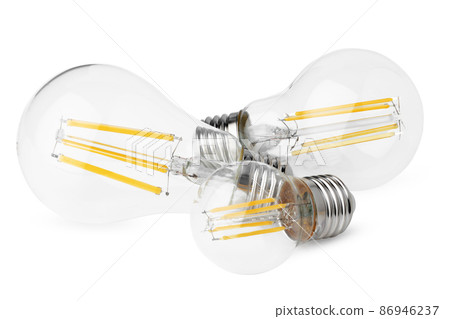 Three light bulbs isolated on white background Three light bulbs isolated on white background 86946237
