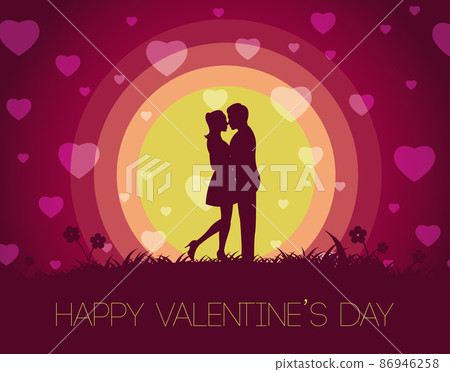 Silhouette design of valentine's day of man hug woman Silhouette design of valentine's day of man hug woman 86946258