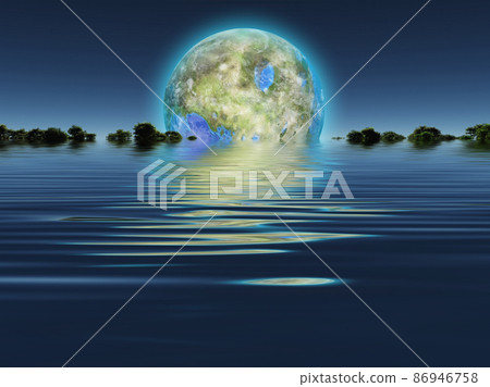 Terraformed colonized moon Terraformed colonized moon 86946758