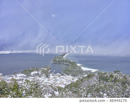 Amanohashidate with snow scene Amanohashidate with snow scene 86949270
