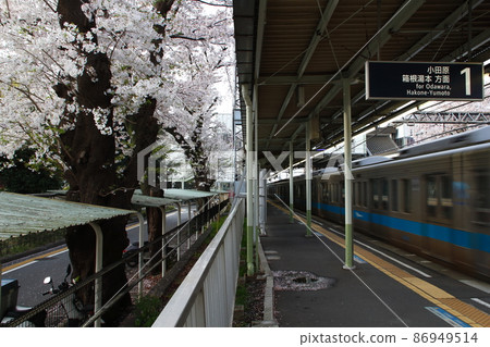 Odakyu Line 1000 series passing through Zama Station Odakyu Line 1000 series passing through Zama Station 86949514