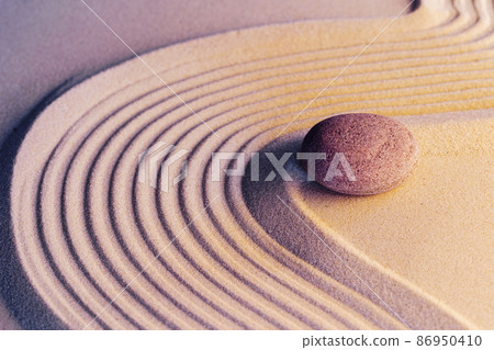 Meditation zen garden with stones on sand 86950410