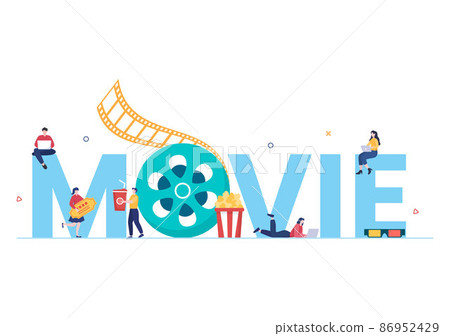 Movie Studio with Camera Crew Team People, Directur, lights, Microphone on Scene Shooting Location for Making Film in Flat Design Background Illustration Movie Studio with Camera Crew Team People, Directur, lights, Microphone on Scene Shooting Location for Making Film in Flat Design Background Illustration 86952429