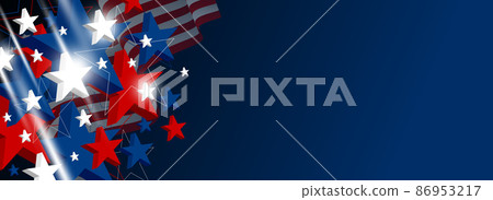 Abstract USA background design independence day banner star 3d vector illustration 86953217